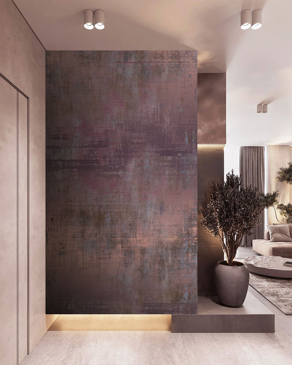 Non-woven wall mural, burgundy, metal, FW4057-5, Feature Walls, Decoprint