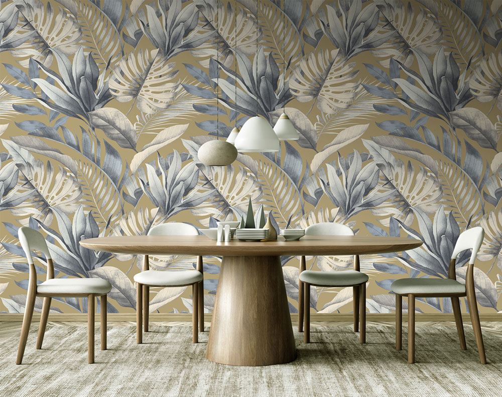 Non-woven wall mural, beige, leaves, FW4059-6, Feature Walls, Decoprint