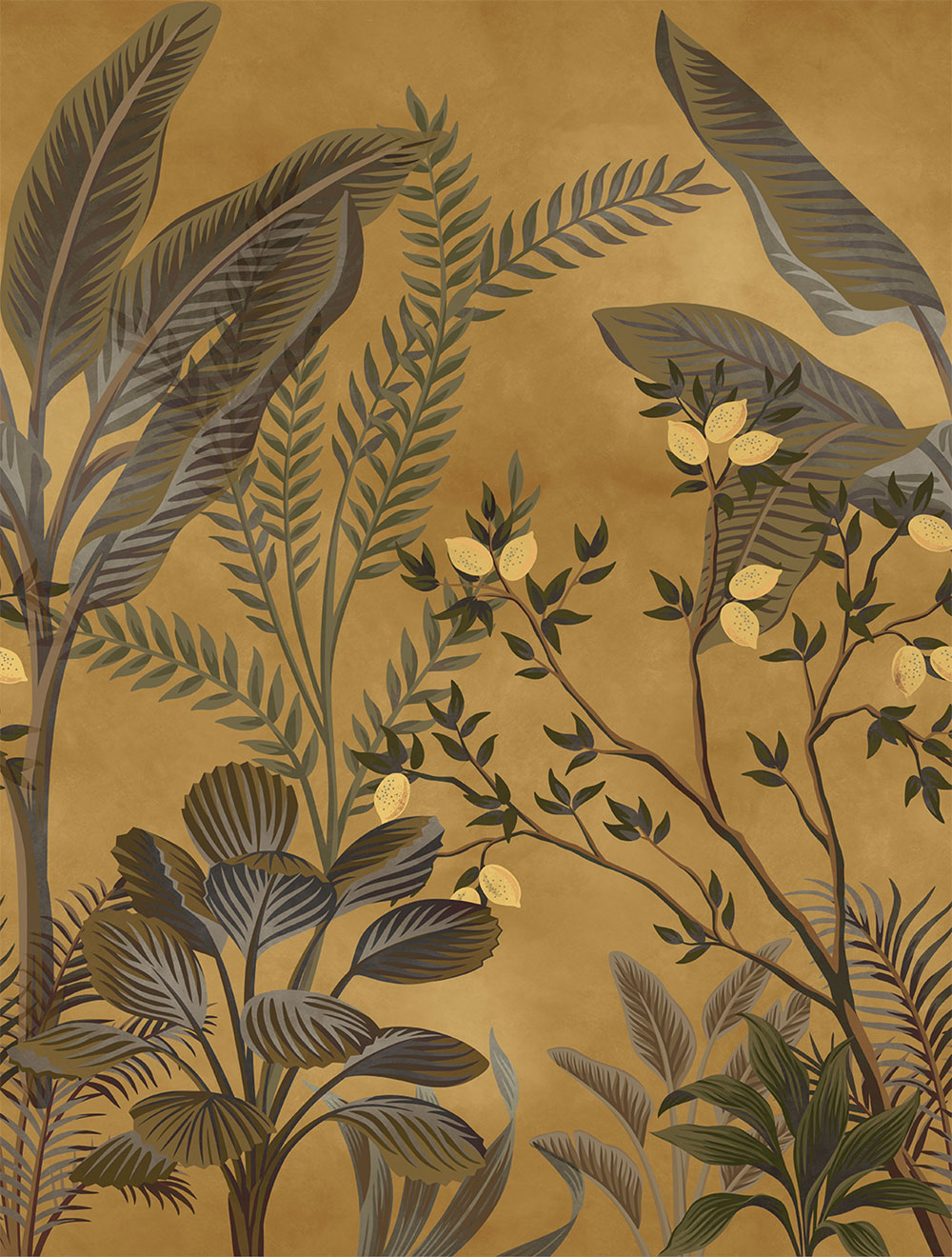 Non-woven wall mural, brown, leaves, FW4066-15, Feature Walls, Decoprint