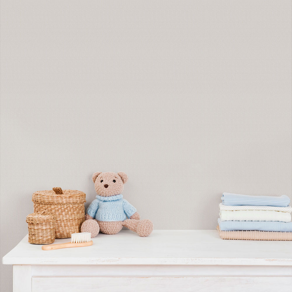 Non-woven wallpaper, gray-white, stripes, 292-3, Enzo,  ICH Wallcoverings