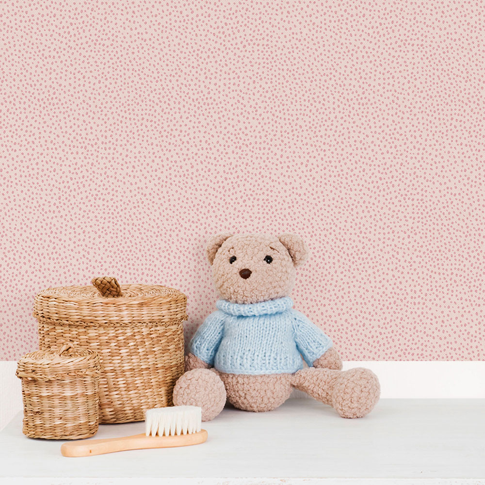 Non-woven wallpaper, pink, drops, spots, 294-1, Enzo,  ICH Wallcoverings