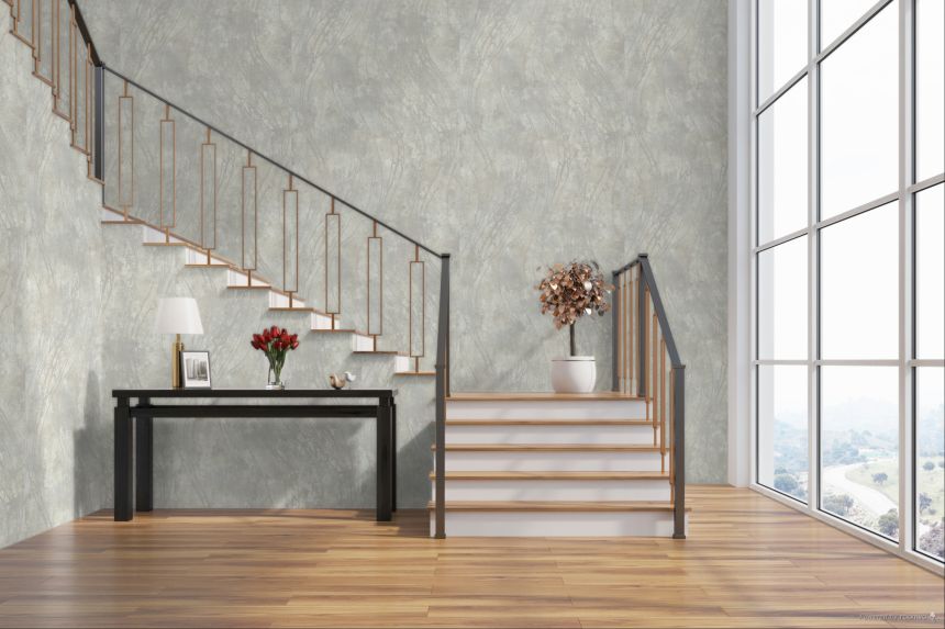 Non-woven wallpaper, grey-white, stucco, concrete, TJ3106, Finest Selection, Vavex