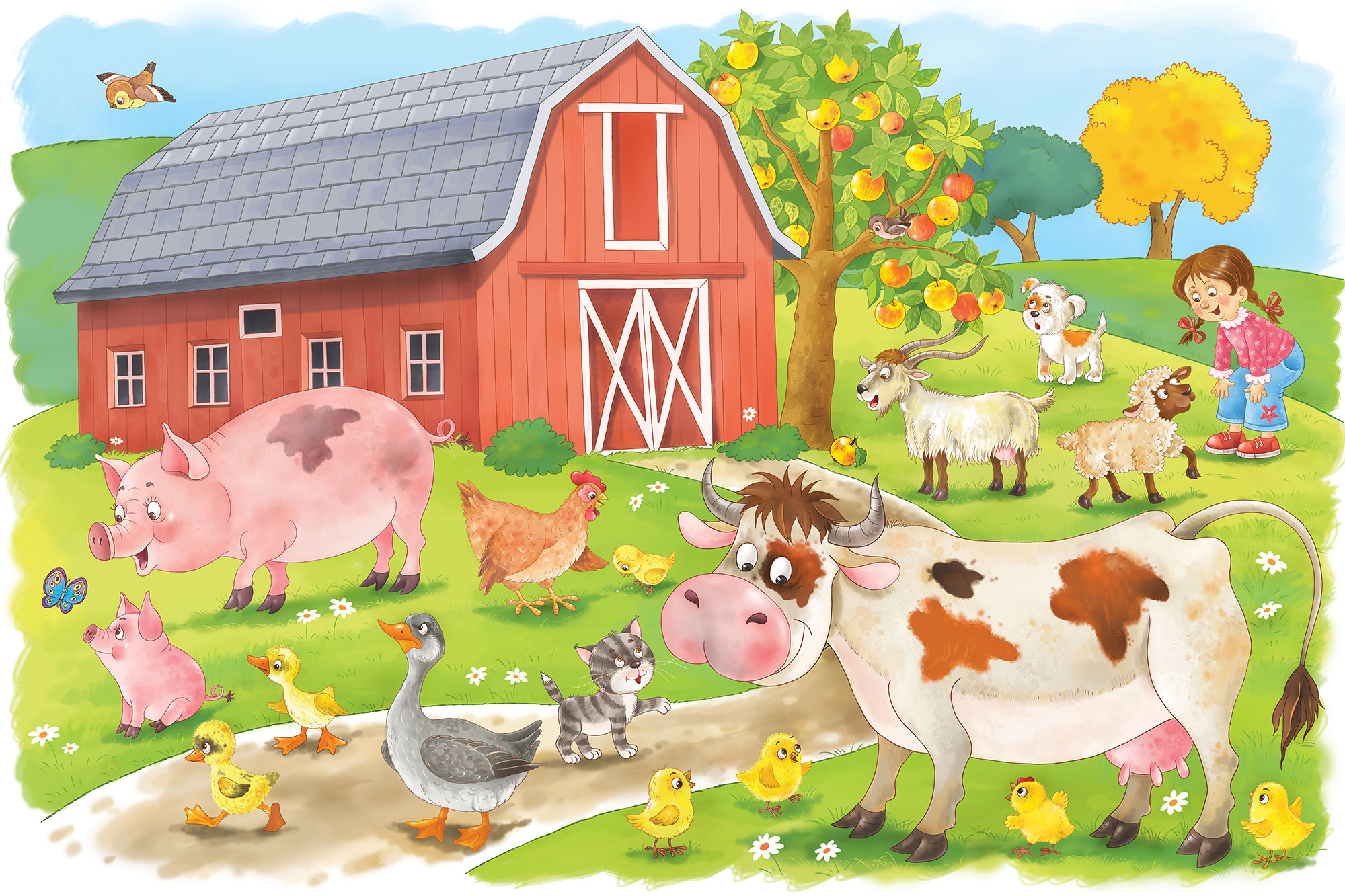 Customized non-woven wall mural, Farm, animals, 10003, Vavex