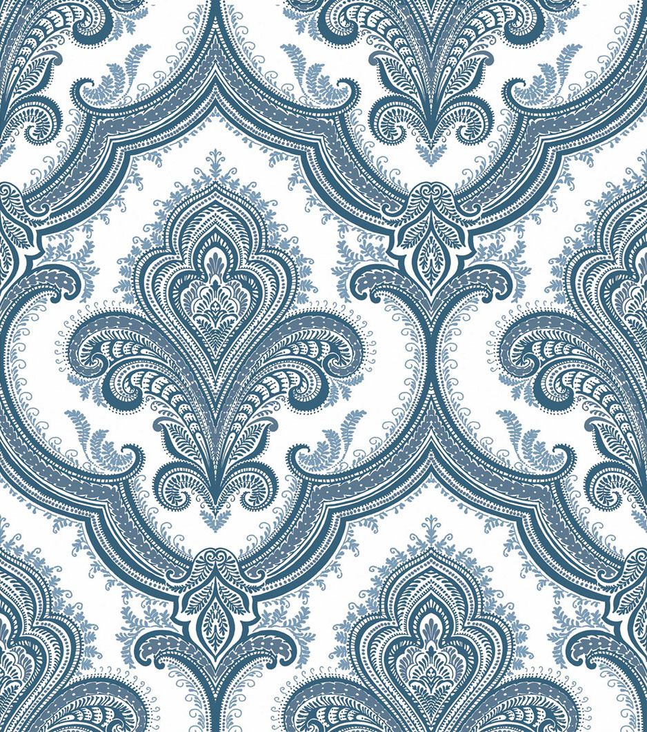 Luxury non-woven baroque wallpaper, blue, 519951, Best Sellers, Design ID