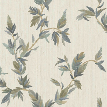 Wallpaper, beige-green-blue, leaves, 35915, Ornamenta, Parato by Cristiana Masi