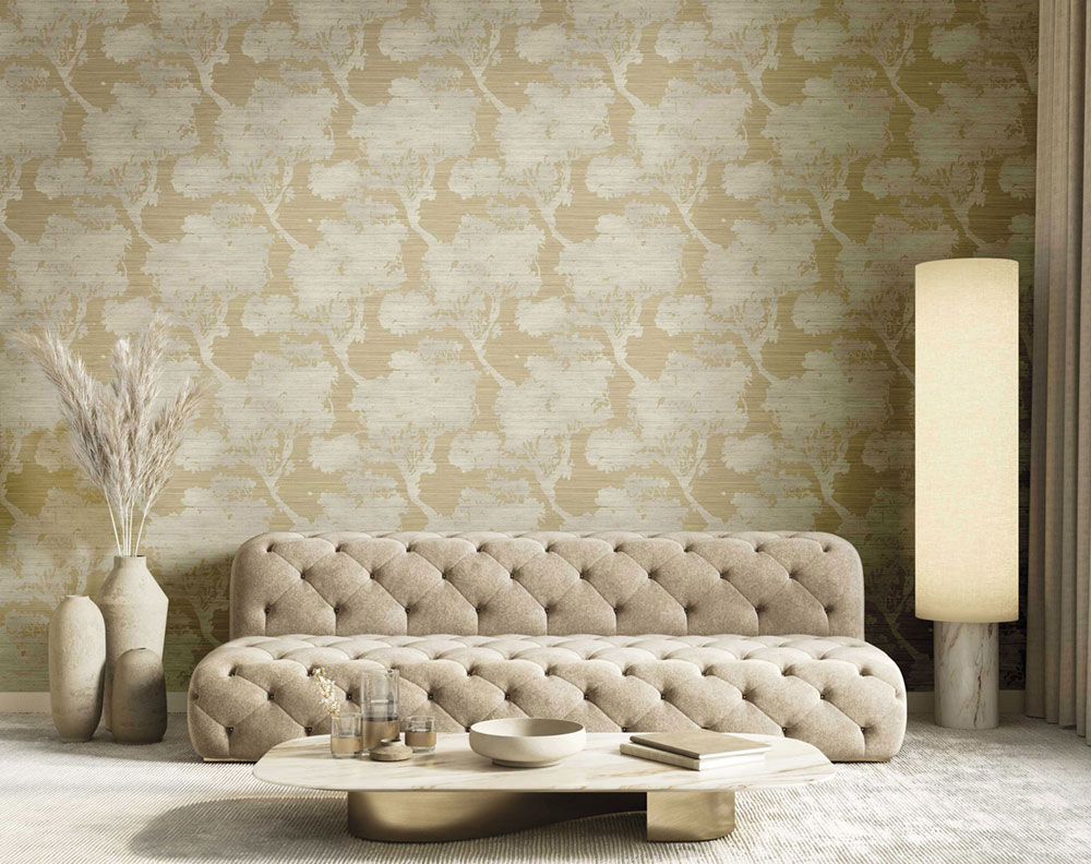 Wallpaper, ochre-beige, trees, 35952, Ornamenta, Parato by Cristiana Masi