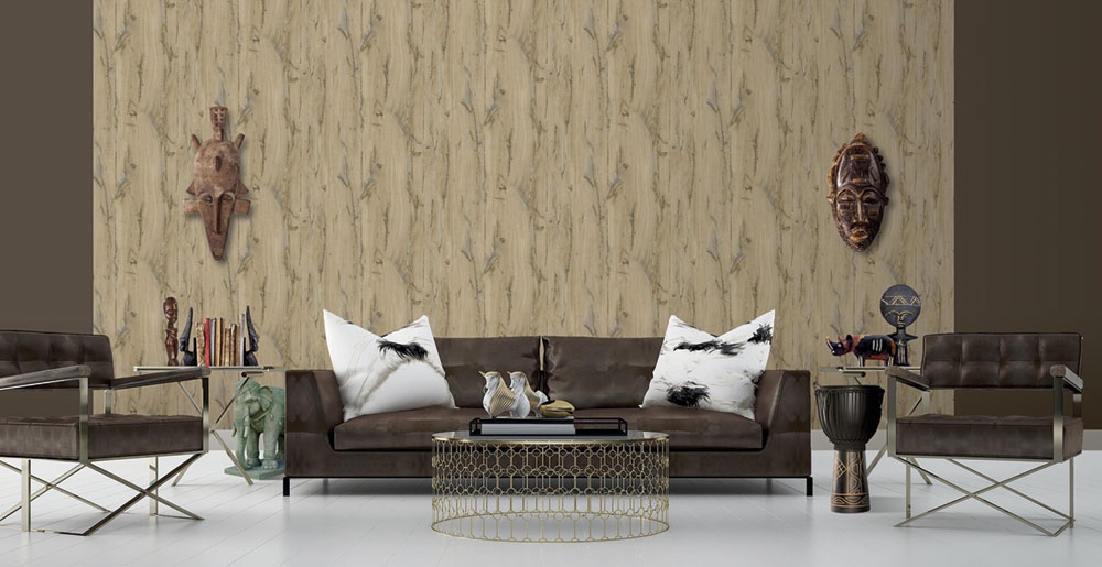 Non-woven wallpaper with a vinyl surface Wood L86008, Botanica, Texture Vavex