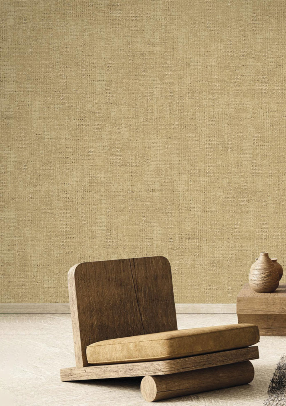 Non-woven wallpaper, fabric imitation, beige, 27562, Sintesi, Cristiana Masi by Parato