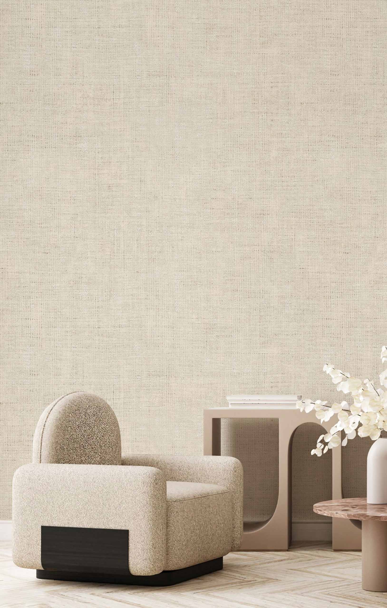 Non-woven wallpaper, fabric imitation, beige, 27583, Sintesi, Cristiana Masi by Parato