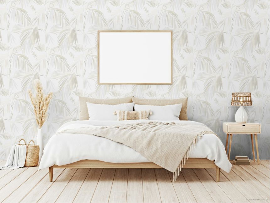 Wallpaper, cream, leaves, 32400, Vitalis, Parato by Cristiana Masi