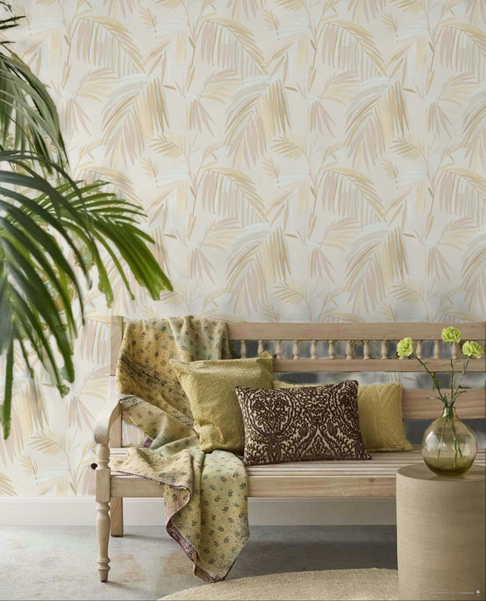 Wallpaper, ochre, leaves, 32402, Vitalis, Parato by Cristiana Masi