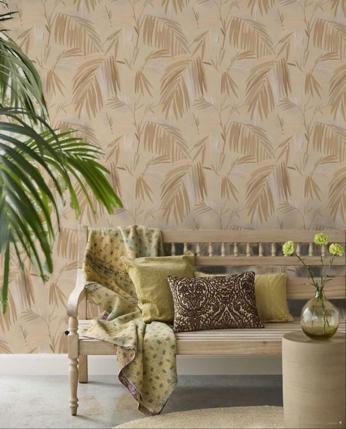 Wallpaper, beige-brown, leaves, 32403, Vitalis, Parato by Cristiana Masi