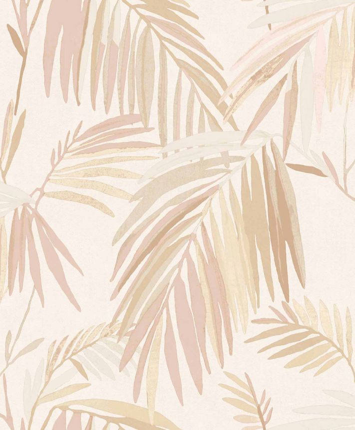 Wallpaper, ochre-pink, leaves, 32404, Vitalis, Parato by Cristiana Masi