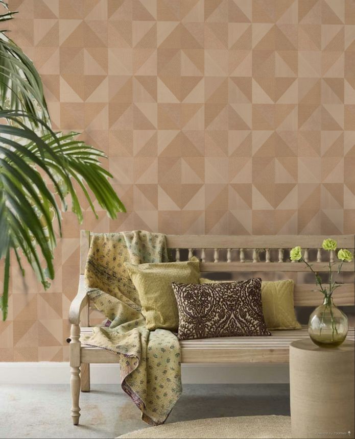 Geometric wallpaper, brown, 32414, Vitalis, Parato by Cristiana Masi
