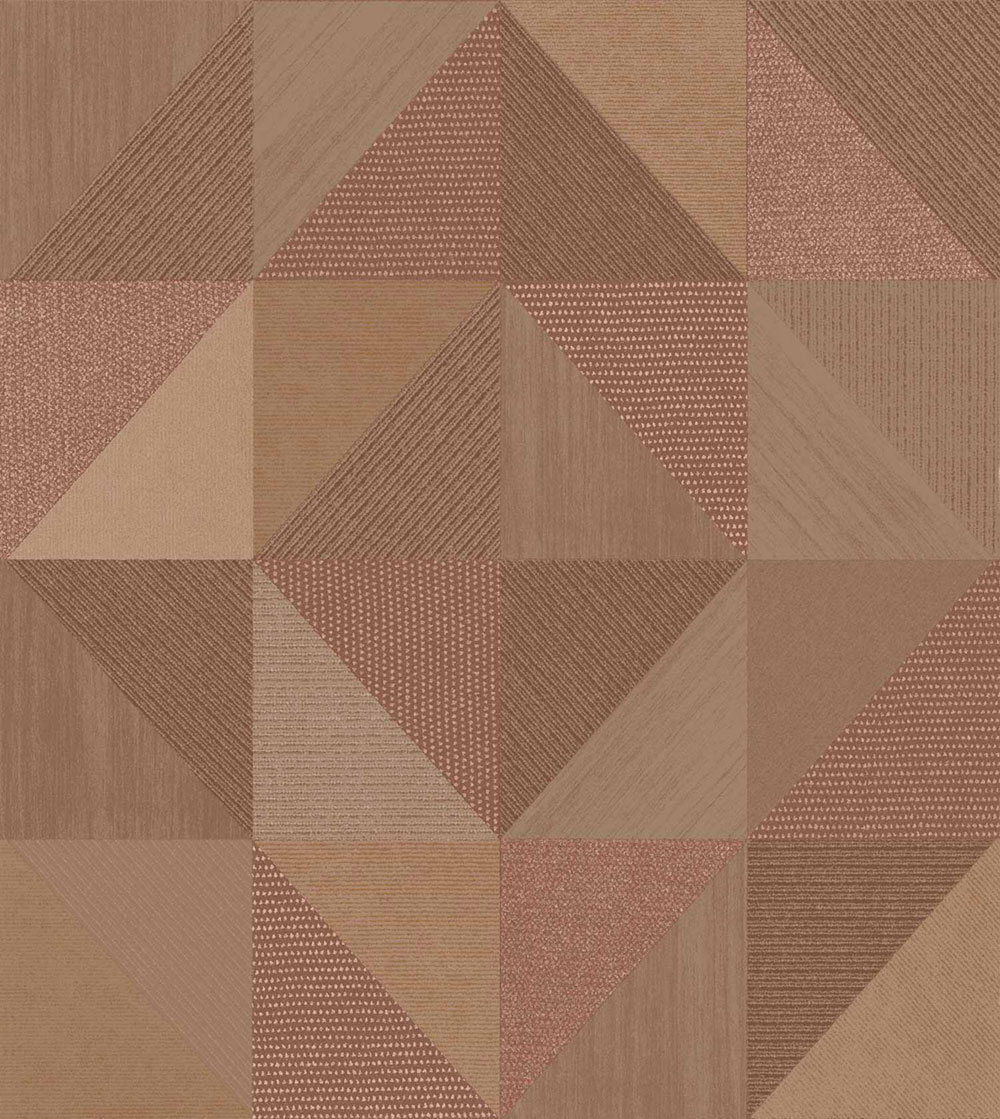 Geometric wallpaper, brown-red, 32418, Vitalis, Parato by Cristiana Masi
