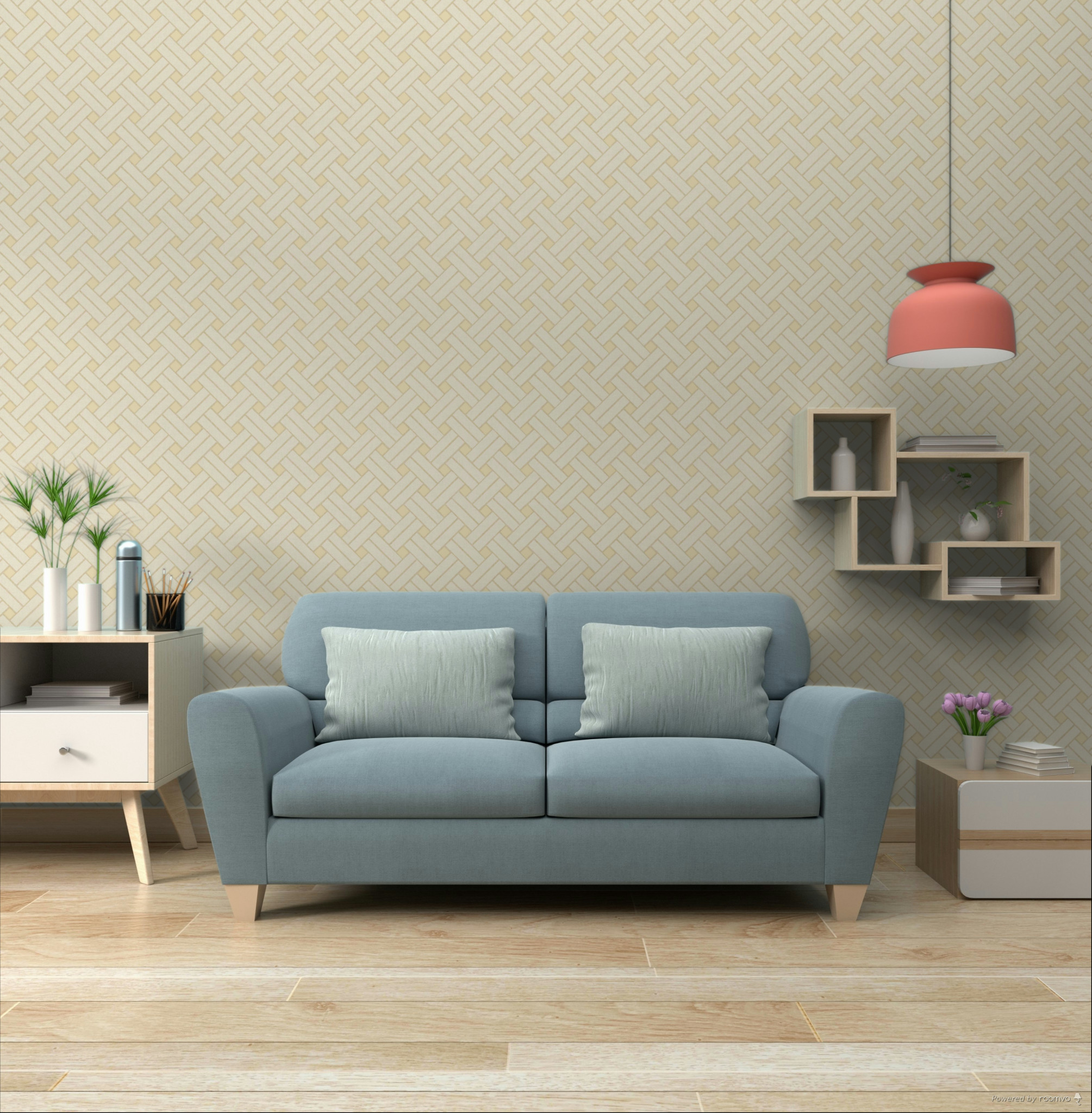 Geometric wallpaper, beige, 32422, Vitalis, Parato by Cristiana Masi