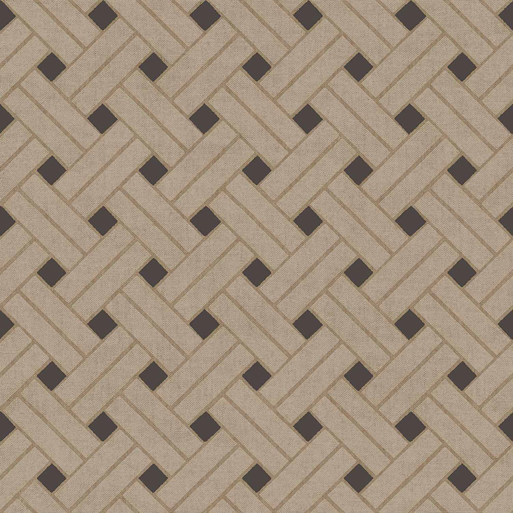 Geometric wallpaper, brown-black, 32427, Vitalis, Parato by Cristiana Masi