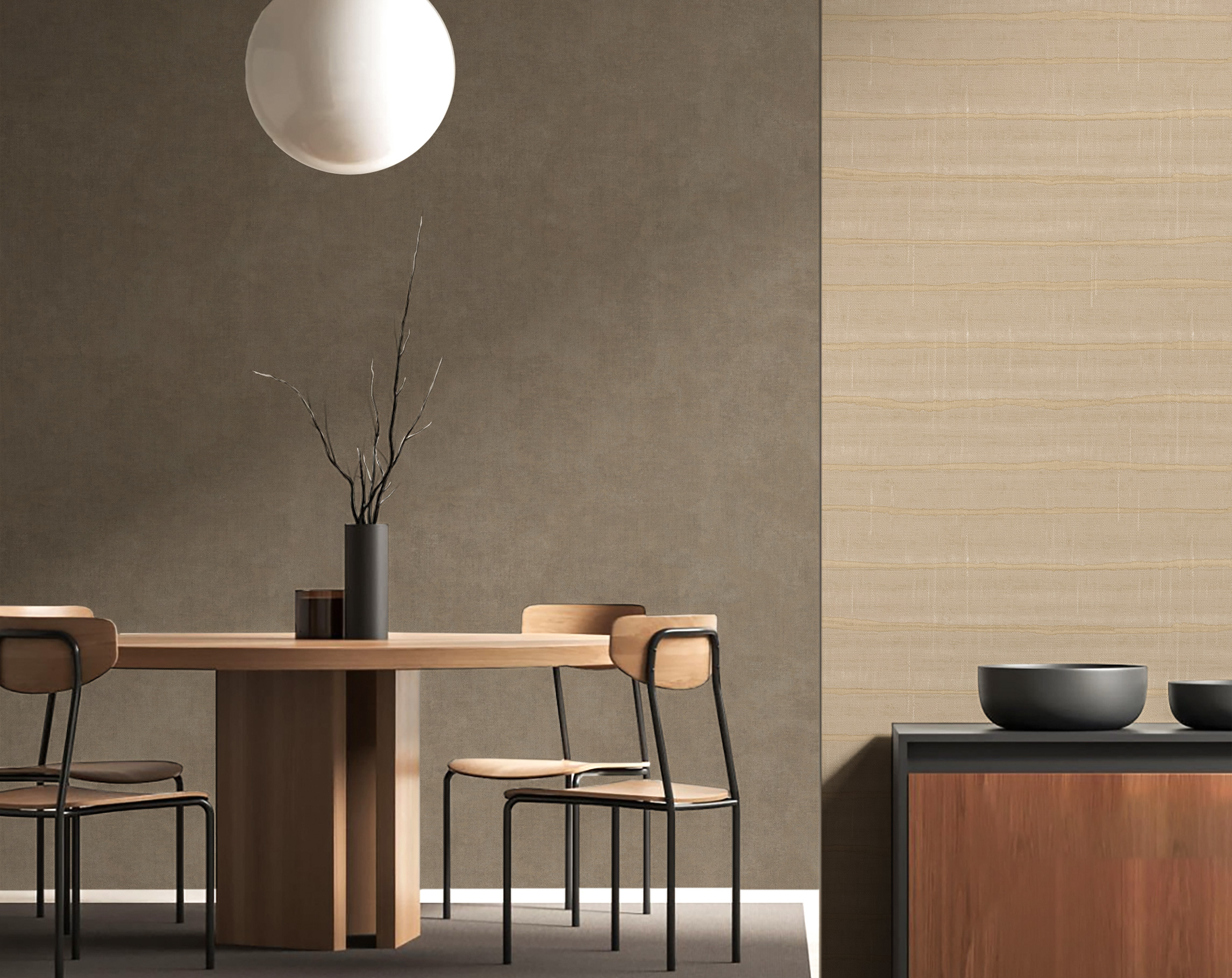 Wallpaper, brown-gold, stripes, 32433, Vitalis, Parato by Cristiana Masi