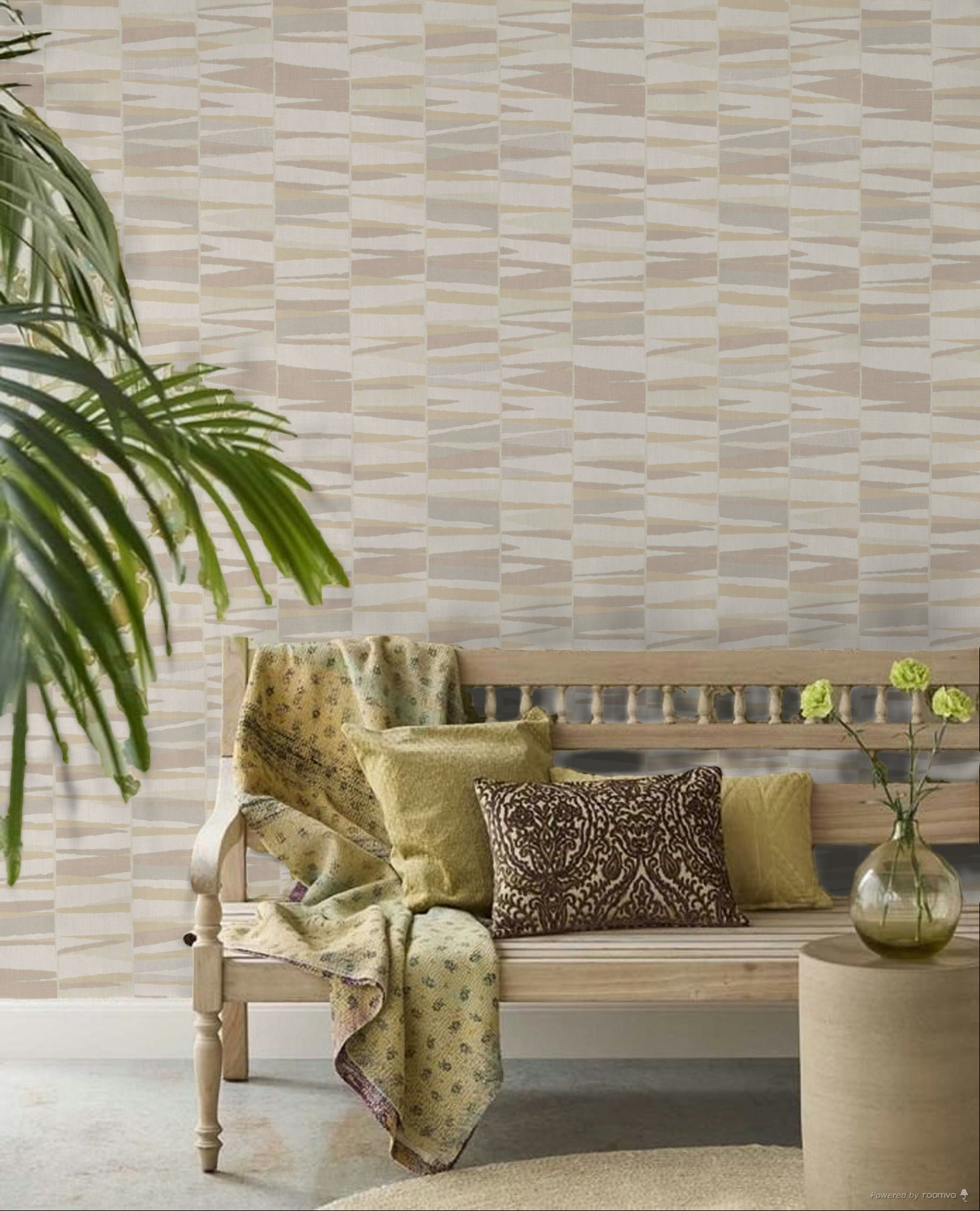 Geometric wallpaper, beige-grey, 32443, Vitalis, Parato by Cristiana Masi