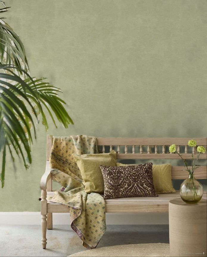 Wallpaper, green, fabric effect, 32475, Vitalis, Parato by Cristiana Masi