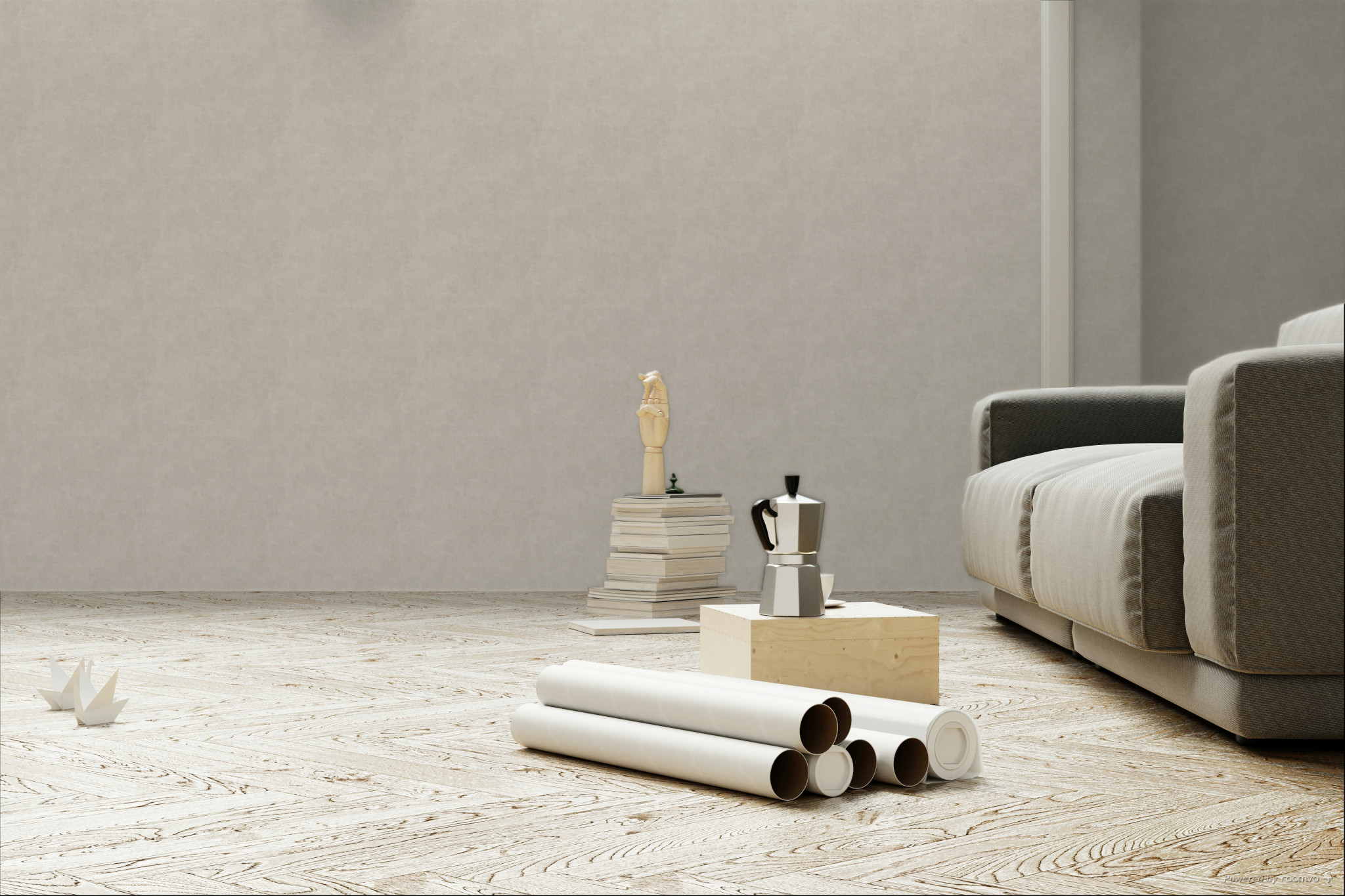 Wallpaper, grey-gold, fabric effect, 32481, Vitalis, Parato by Cristiana Masi