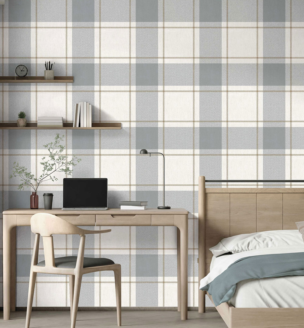 Wallpaper, blue-beige, fabric imitation, 38406, Top Stripes, Parato by Cristiana Masi