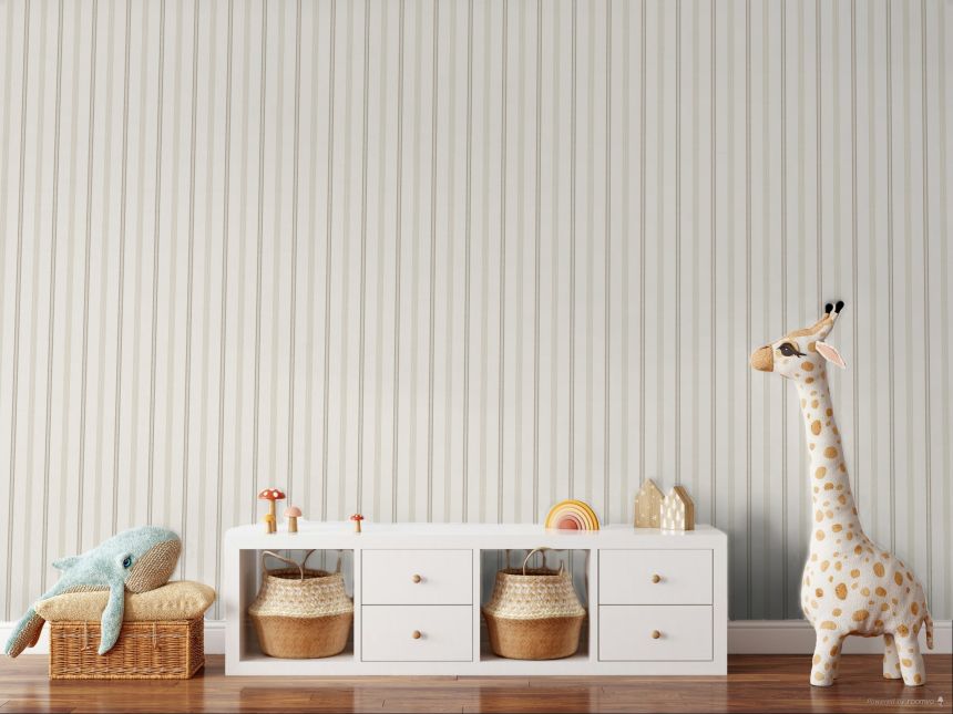 Wallpaper, grey-beige, fabric imitation, stripes, 38426, Top Stripes, Parato by Cristiana Masi