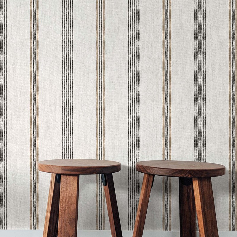 Wallpaper, grey-black, fabric imitation, stripes, 38429, Top Stripes, Parato by Cristiana Masi