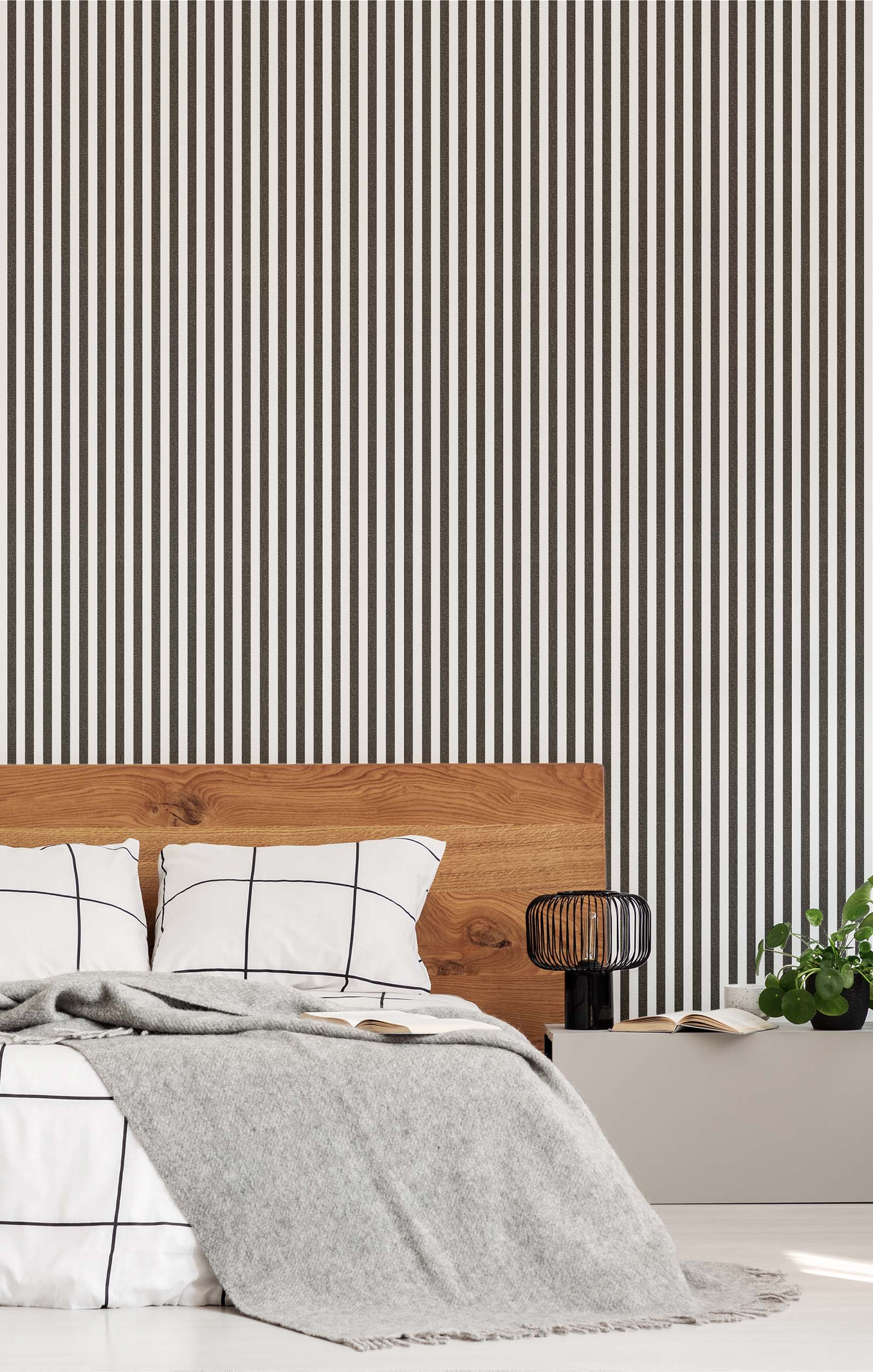 Wallpaper, black and white, fabric imitation, stripes, 38439, Top Stripes, Parato by Cristiana Masi