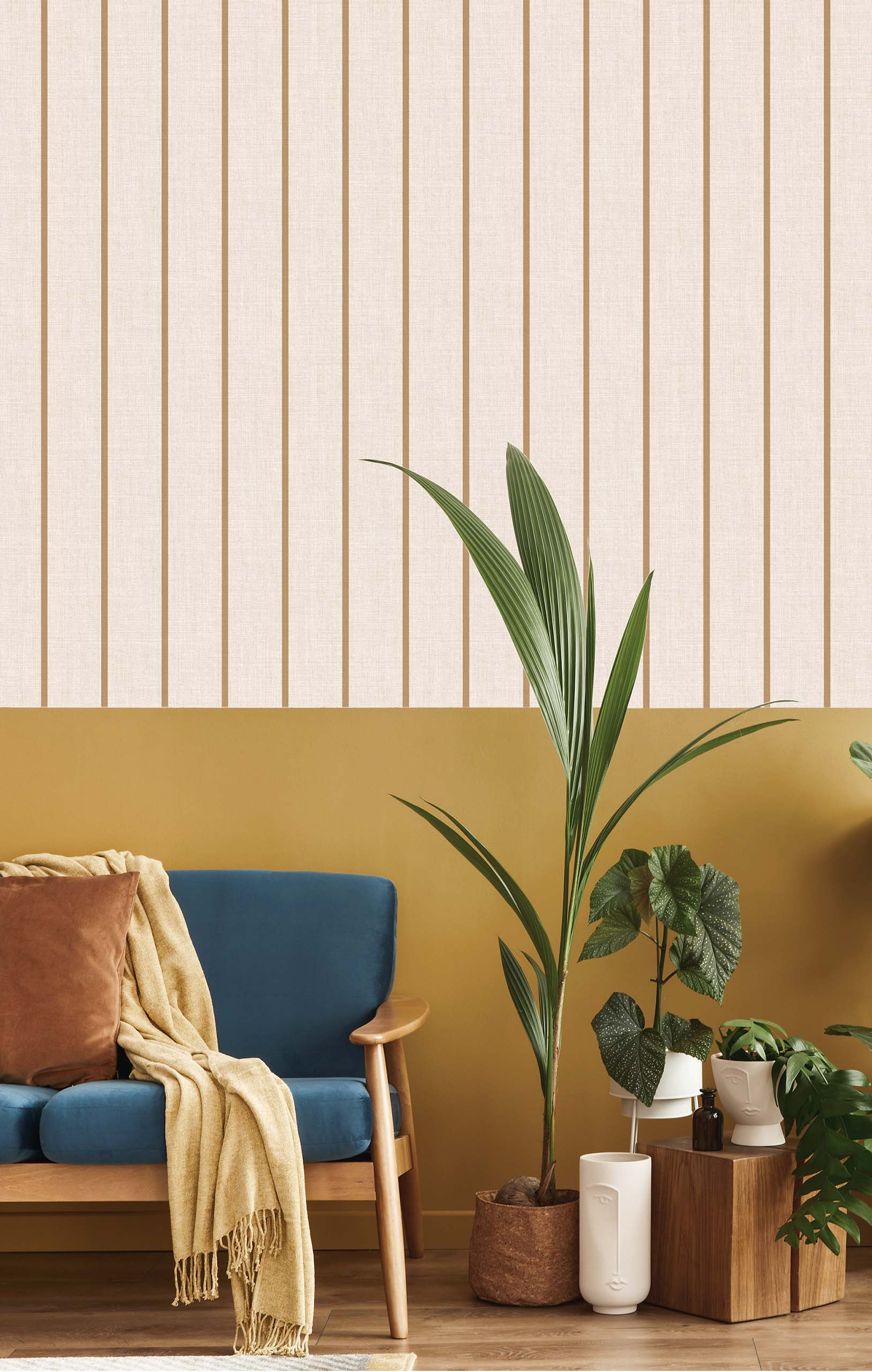 Wallpaper, beige, fabric imitation, stripes, 38463, Top Stripes, Parato by Cristiana Masi