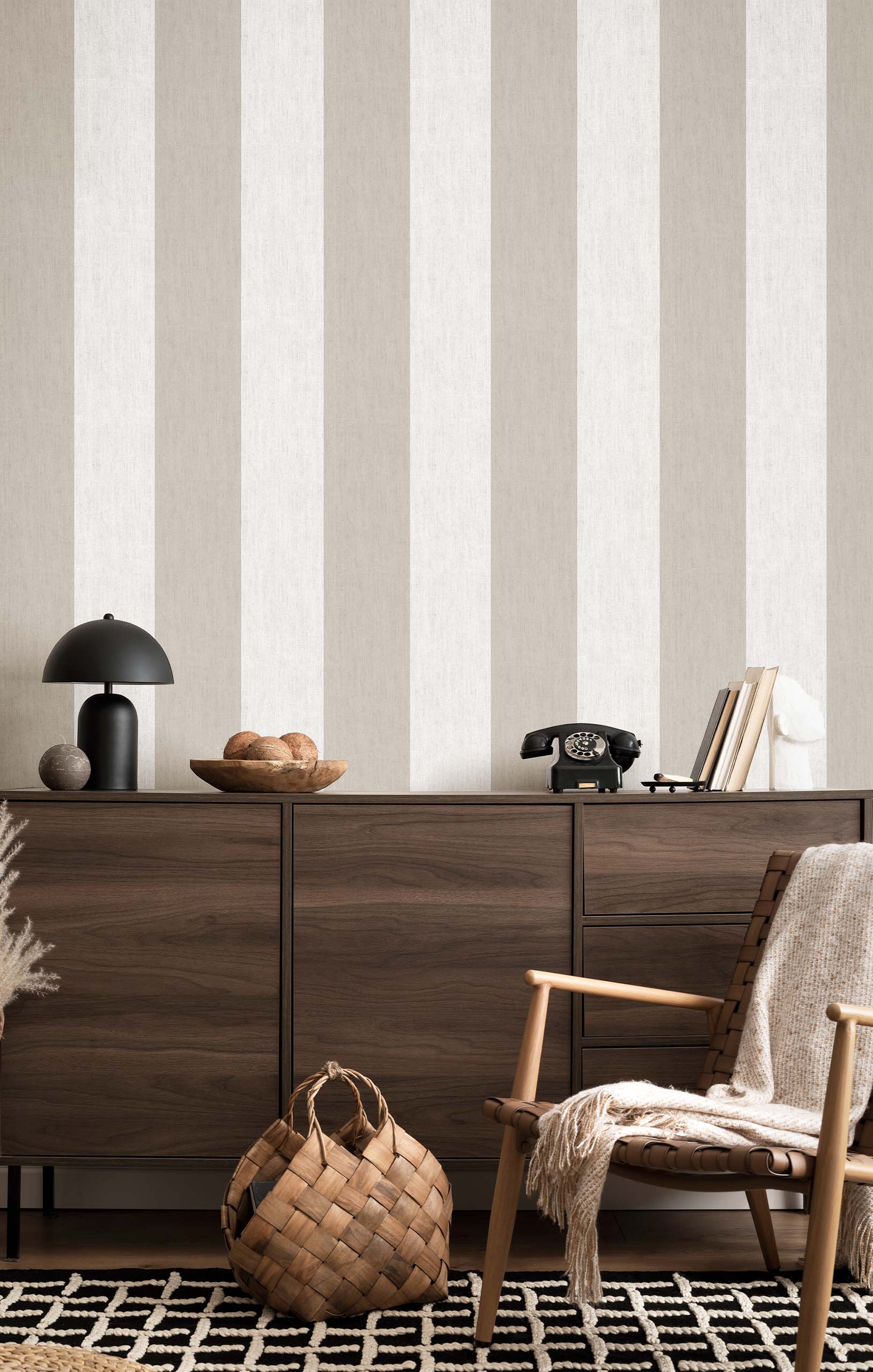 Wallpaper, grey, fabric imitation, stripes, 38471, Top Stripes, Parato by Cristiana Masi