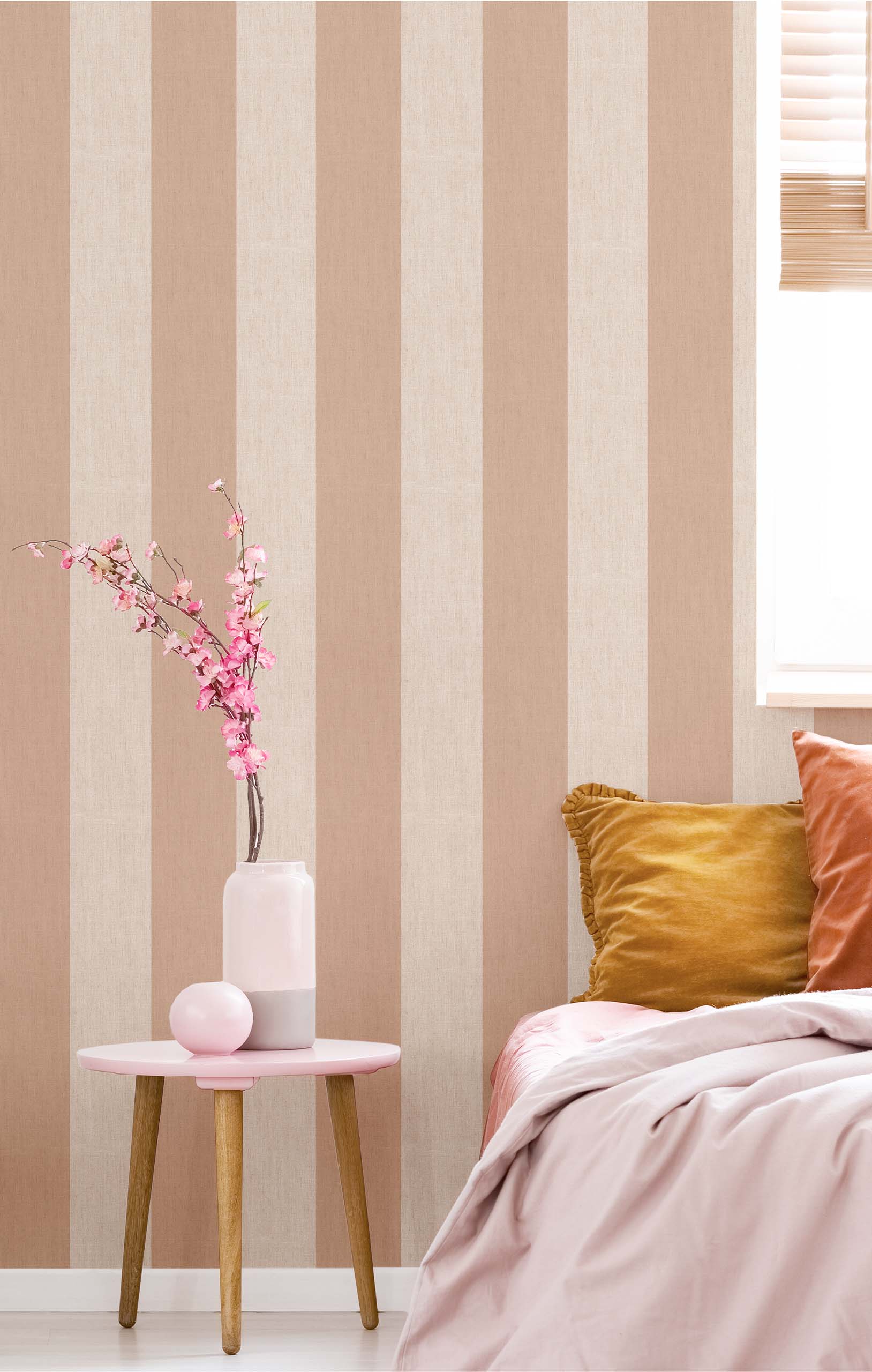 Wallpaper, brown, fabric imitation, stripes, 38478, Top Stripes, Parato by Cristiana Masi