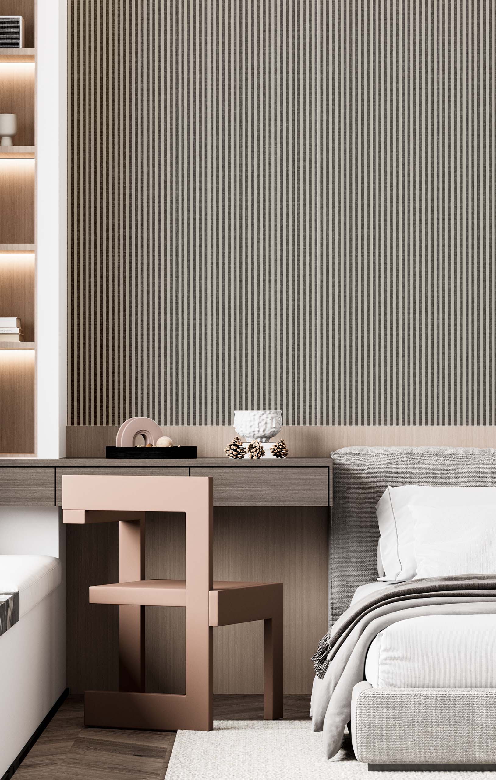 Wallpaper, grey-black, fabric imitation, stripes, 38489, Top Stripes, Parato by Cristiana Masi