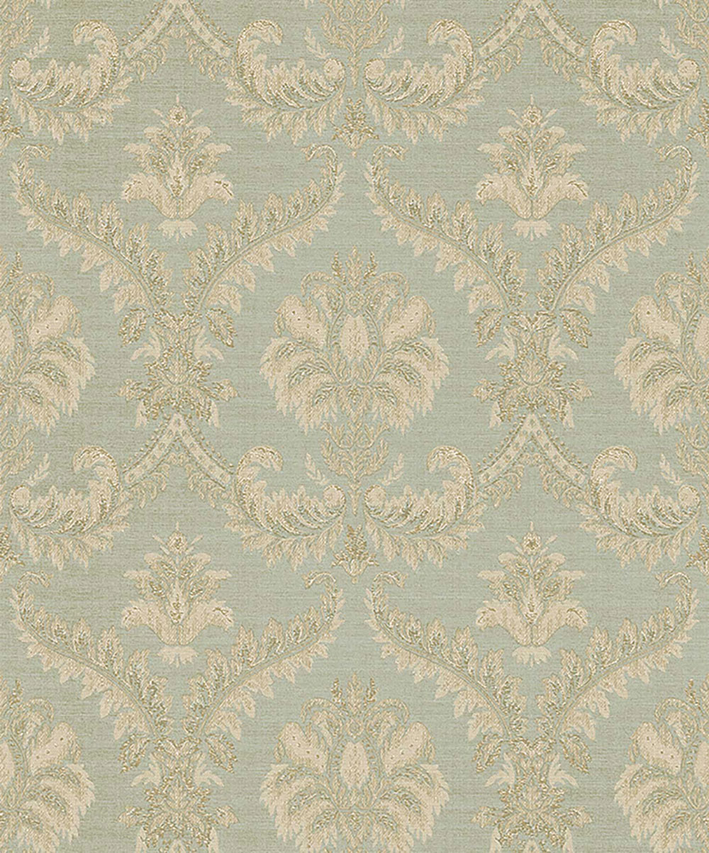 Non-woven wallpaper, green-beige, baroque pattern, 23605, The Best Classic & Elegant, Cristiana Masi by Parato