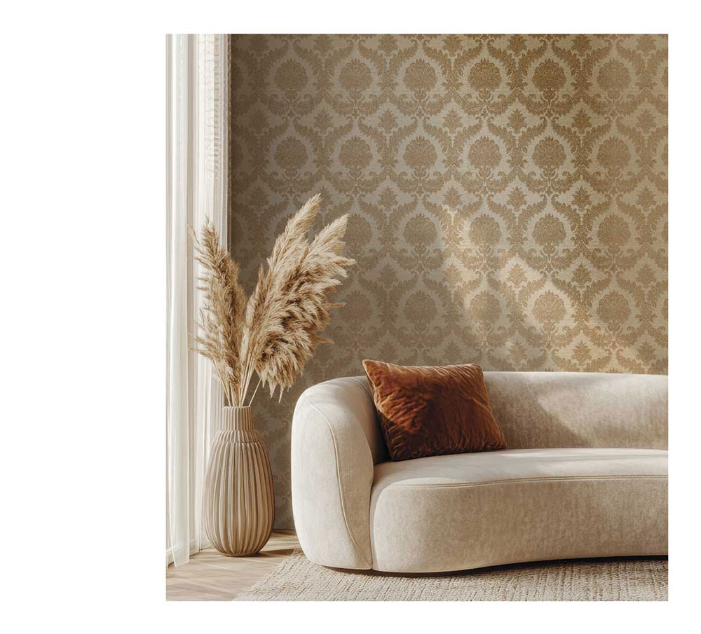 Non-woven wallpaper, gold-beige, baroque pattern, 25723, The Best Classic & Elegant, Cristiana Masi by Parato