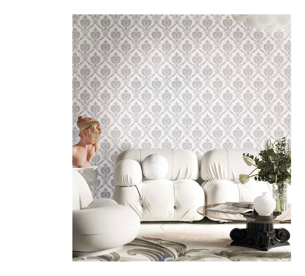 Non-woven wallpaper, grey-silver, baroque pattern, 23641, The Best Classic & Elegant, Cristiana Masi by Parato