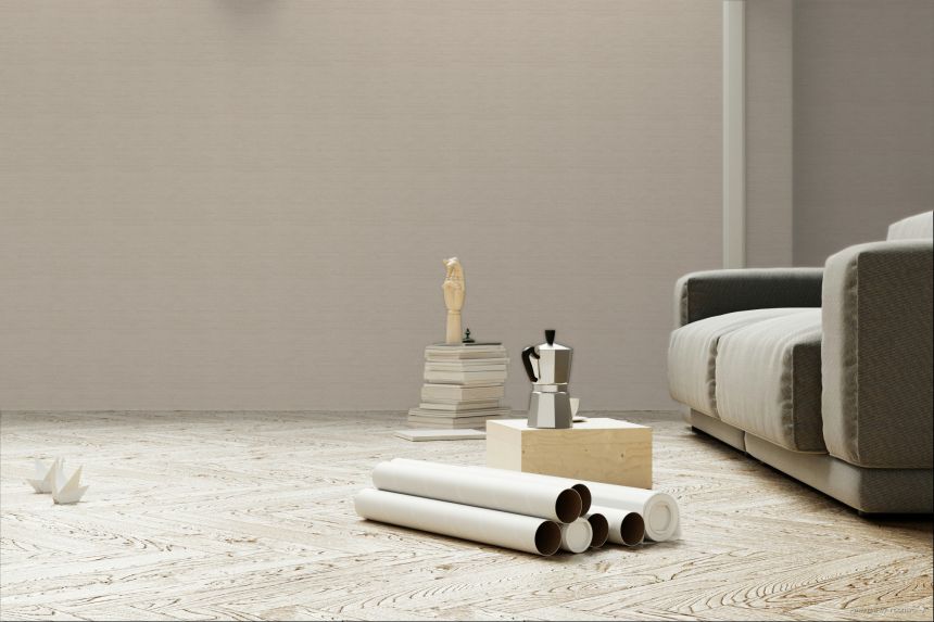 Wallpaper, brown-beige, fabric effect, ZON004, Amazone, The Colour Book II, Masureel