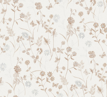 Wallpaper, brown-gold, flowers, ZON102, Amazone, Masureel