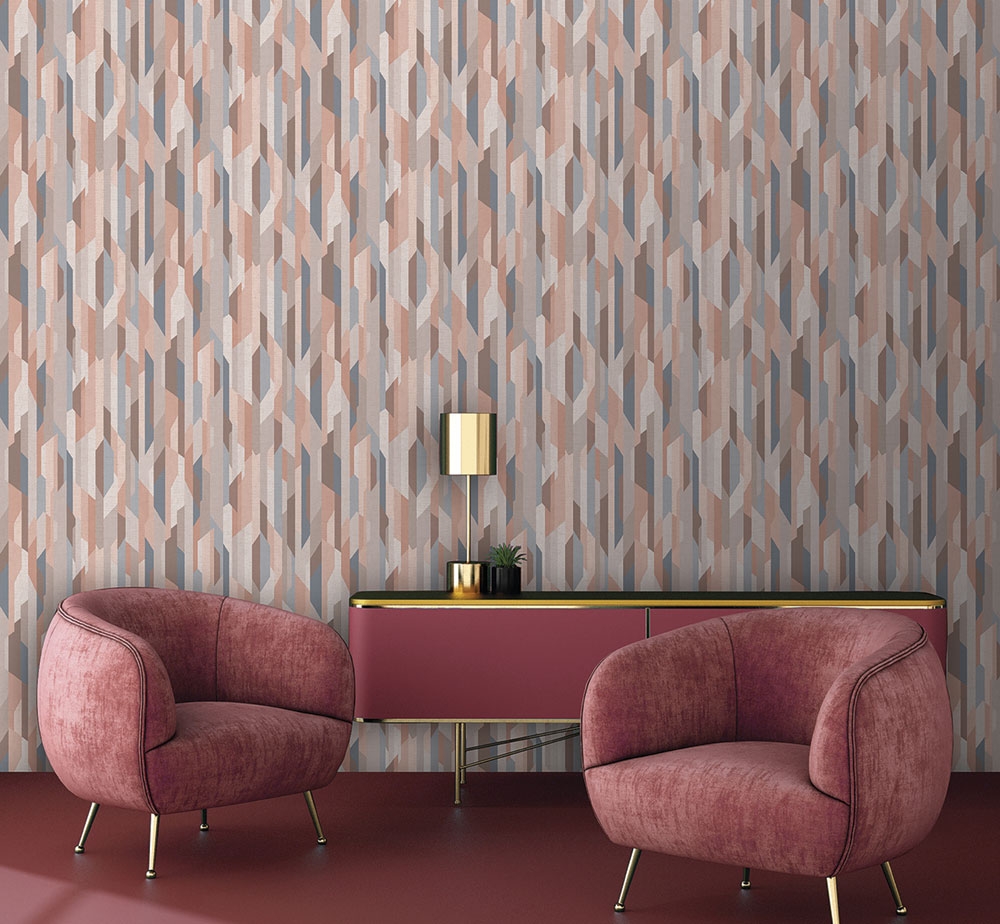 Geometric non-woven wallpaper MO22820, Geometry, Vavex