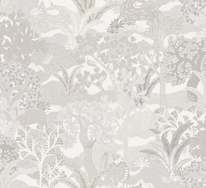 Wallpaper, grey-cream, nature, ZON502, Amazone, Masureel