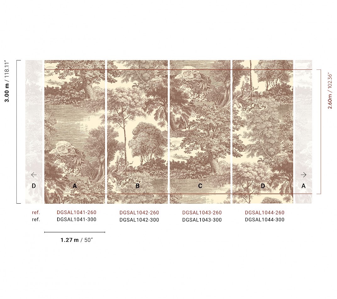 Mural wallpaper, brown, forest, trees, DGSAL1042-260, Amazone, Masureel