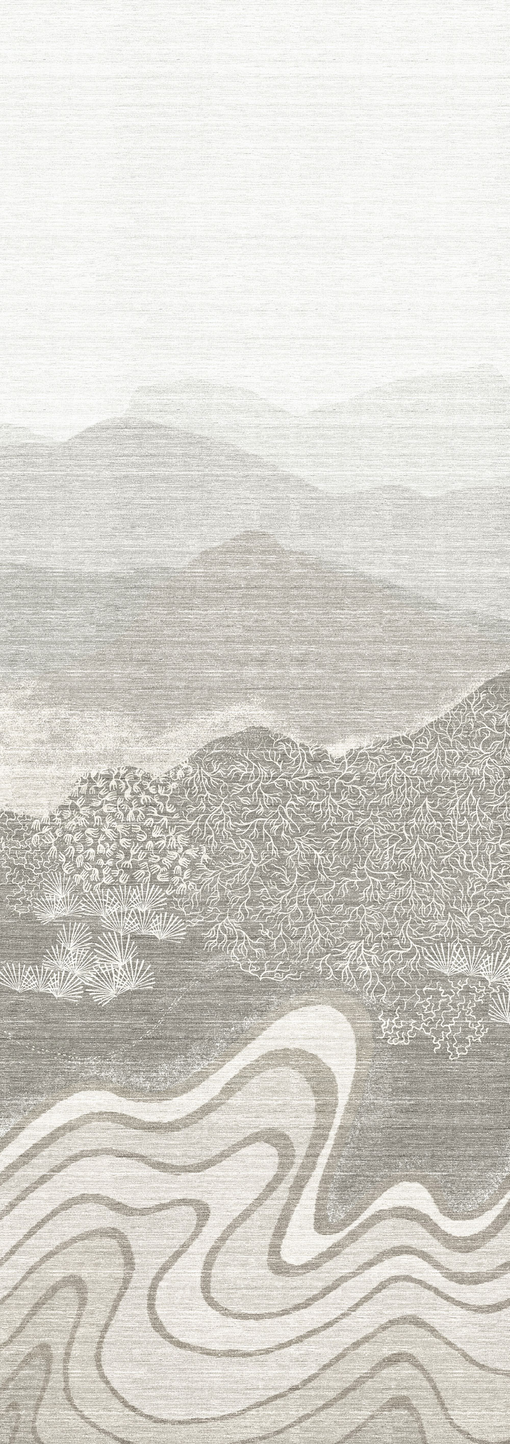 Mural wallpaper, grey, mountain landscape, DGZON2011-300, Amazone, Masureel