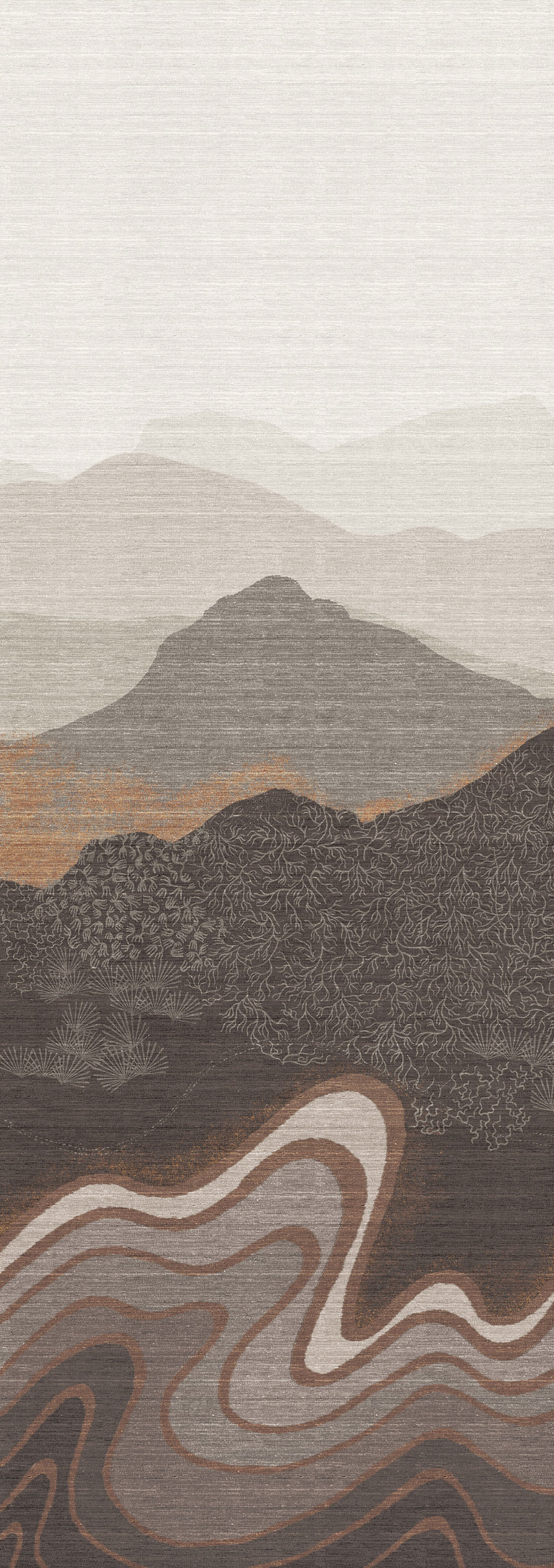 Mural wallpaper, brown-grey, mountain landscape, DGZON2031-300, Amazone, Masureel