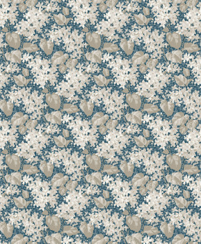 Wallpaper, blue, flowers, leaves, 4162, Alla Tiders Hus, Borastapeter