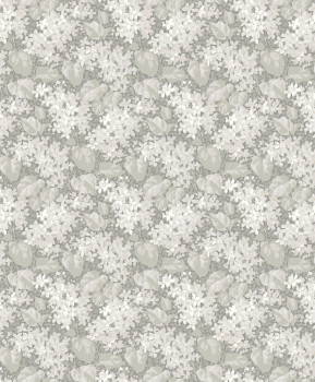 Wallpaper, grey, flowers, leaves, 4163, Alla Tiders Hus, Borastapeter