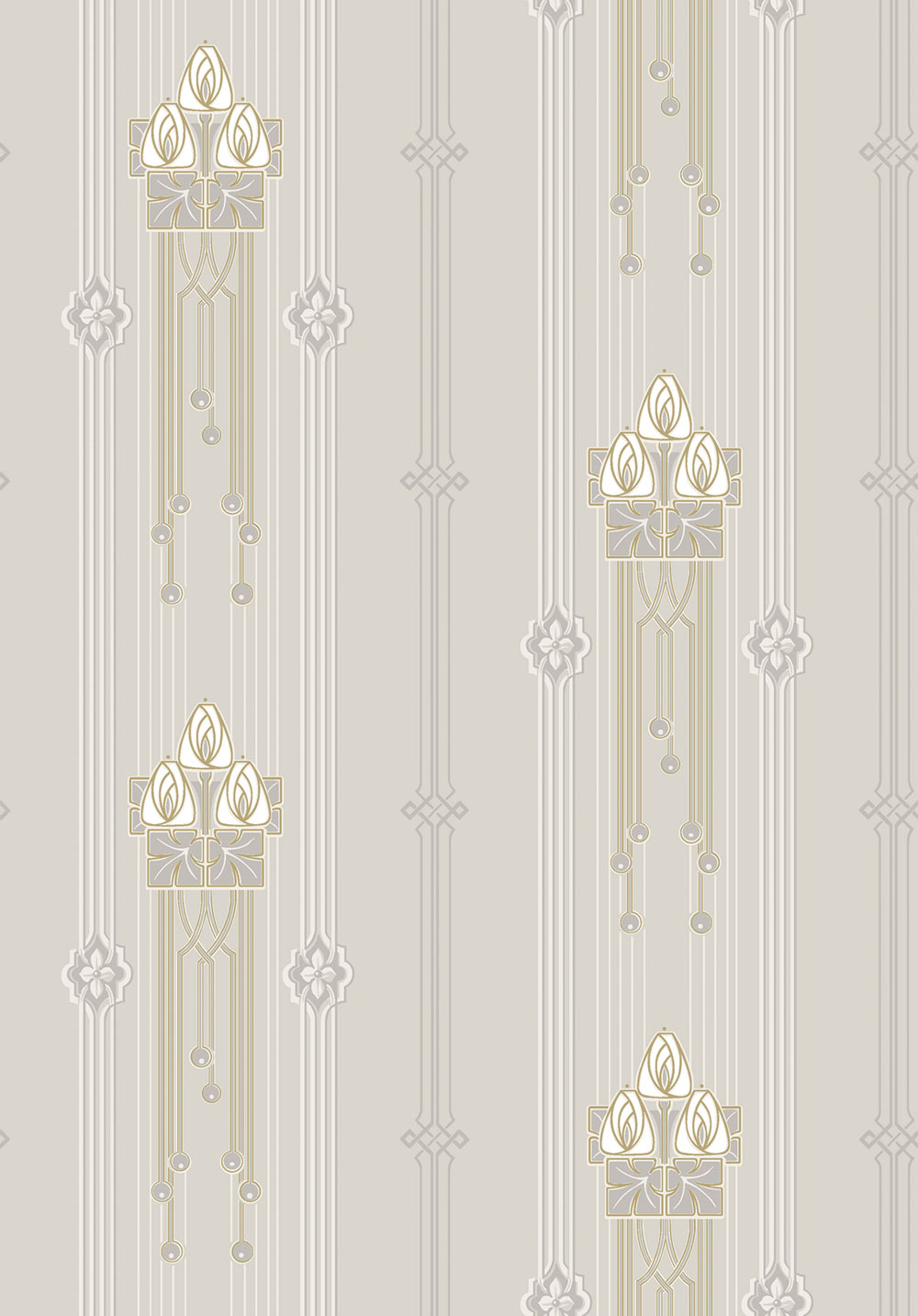 Wallpaper, grey, Art Nouveau pattern, 4171, Alla Tiders Hus, Borastapeter