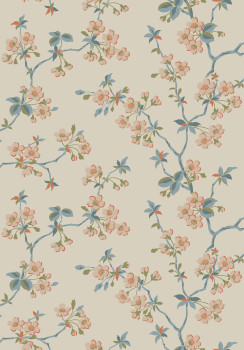 Wallpaper, beige, branches, flowers, 4176, Alla Tiders Hus, Borastapeter