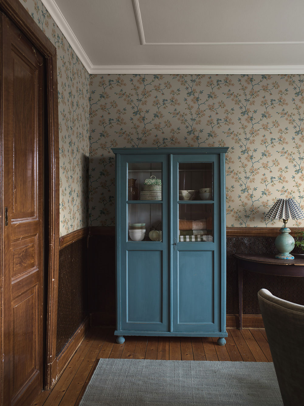 Wallpaper, beige, branches, flowers, 4176, Alla Tiders Hus, Borastapeter