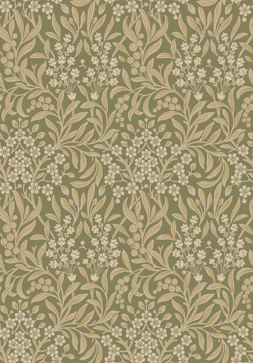Wallpaper, green, flowers, leaves, 4183, Alla Tiders Hus, Borastapeter