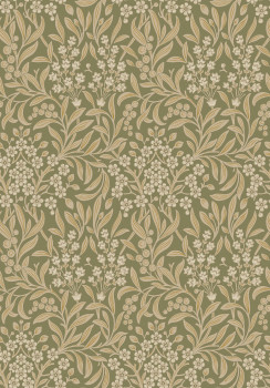 Wallpaper, green, flowers, leaves, 4183, Alla Tiders Hus, Borastapeter